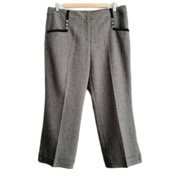 SIGRID OLSEN | Crop Dress Pants Grey w/ Sparkle Sz 10 - Picture 1 of 10